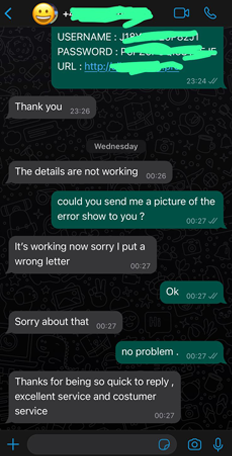 Customer feedback about 4KMAXX support on WhatsApp
